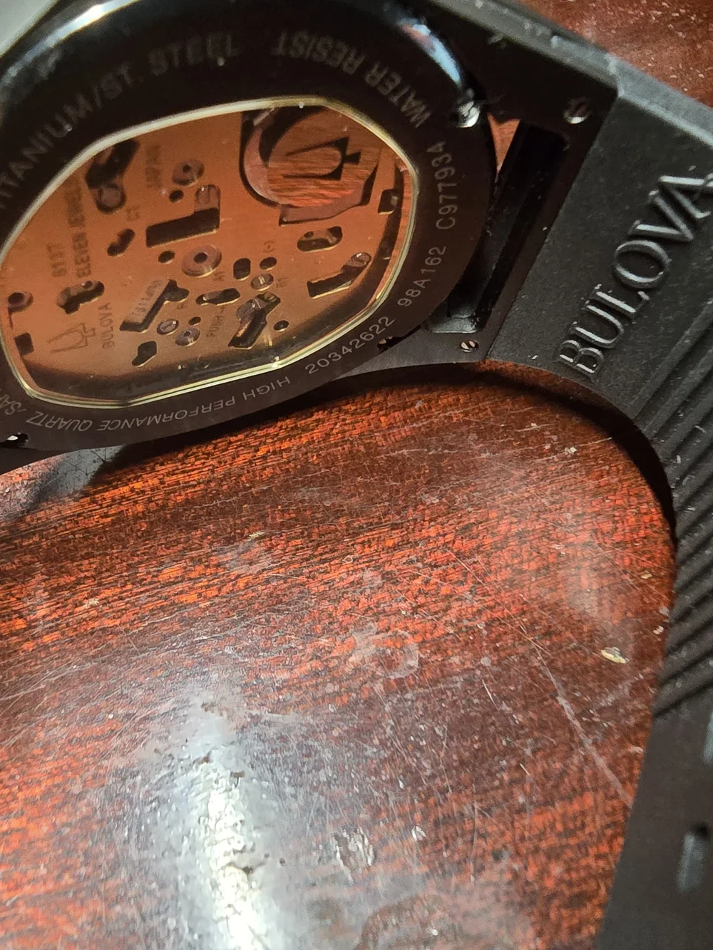Bulova Men's - Bulova CURV 44mm Titanium/Stainless Case with Black Strap.